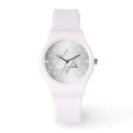 Reloj De Pulsera Estrella blanca plateada de David