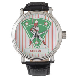 Reloj De Pulsera Estrella de Batalla de Béisbol Personalizada Red
