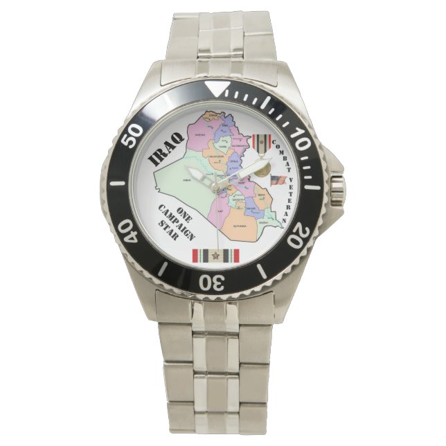 RELOJ DE PULSERA ESTRELLA DE CAMPAÑA / VETERANO DE IRAQ (Anverso)