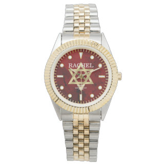 Reloj De Pulsera Estrella de David con nombre personalizado de marc