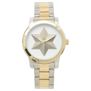 Reloj De Pulsera Estrella de David de oro