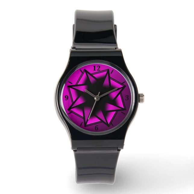 Reloj De Pulsera Estrella de degradado rosado caliente (Anverso)