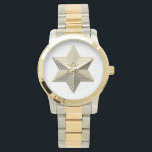 Reloj De Pulsera Estrella dorada de David<br><div class="desc">Golden Star of David Siéntete libre de agregar tus propias palabras y/o fotos a este artículo a través de las grandes herramientas de personalización de Zazzle. Este diseño también está disponible en docenas de otros productos. ¡Gracias por pasar por aquí! ¡Dios bendiga!</div>
