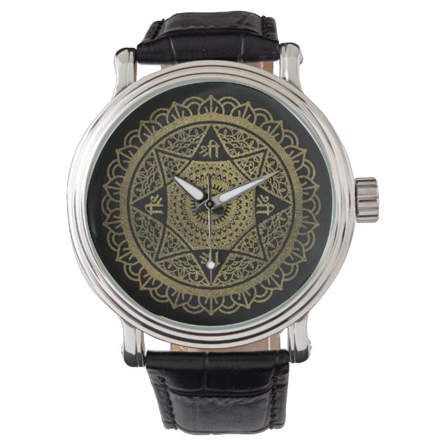Reloj De Pulsera Estrella dorada de Lakshmi - Ashthalakshmi Sri (Anverso)