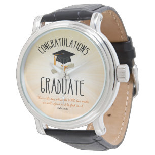 Reloj De Pulsera Estrella Explosiva Dorada de Graduación Religiosa