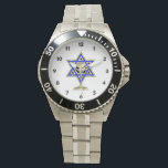 Reloj De Pulsera Estrella judía<br><div class="desc">Regalos judíos e ideas de regalo con la bella Estrella Judía de David con una copa de vino en el centro.</div>