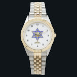 Reloj De Pulsera Estrella judía<br><div class="desc">Regalos judíos e ideas de regalo con la bella Estrella Judía de David con una copa de vino en el centro.</div>