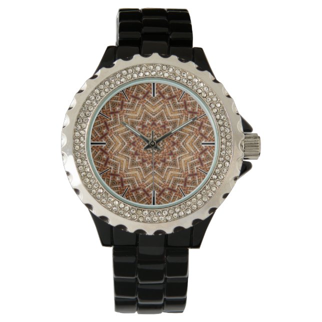 Reloj De Pulsera Estrella marrón luminosa de Kaleidoscope (Anverso)