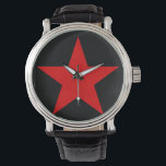 Reloj De Pulsera Estrella roja<br><div class="desc">Una estrella roja, de cinco puntas y colmada (@tecnología), es un importante símbolo a menudo asociado con la ideología comunista, particularmente en combinación con el martillo y la hoz. Ha sido ampliamente usada en banderas, emblemas de estado, monumentos, ornamentos y logos. Estrella Roja es también la novela de ciencia ficción...</div>