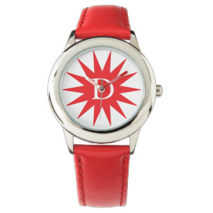 Reloj De Pulsera Estrella roja inicial simple y corta