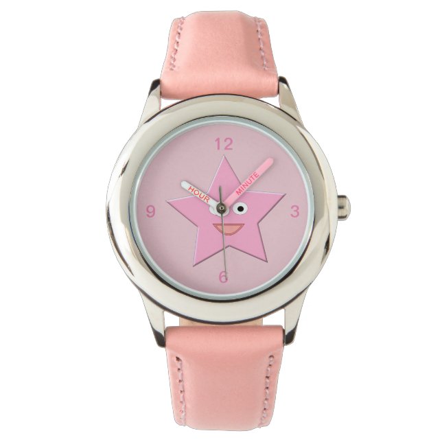 Reloj De Pulsera Estrella rosa de bonito (Anverso)
