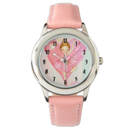 Reloj De Pulsera Estrellas de Ballerina y Chicas del corazón rosado