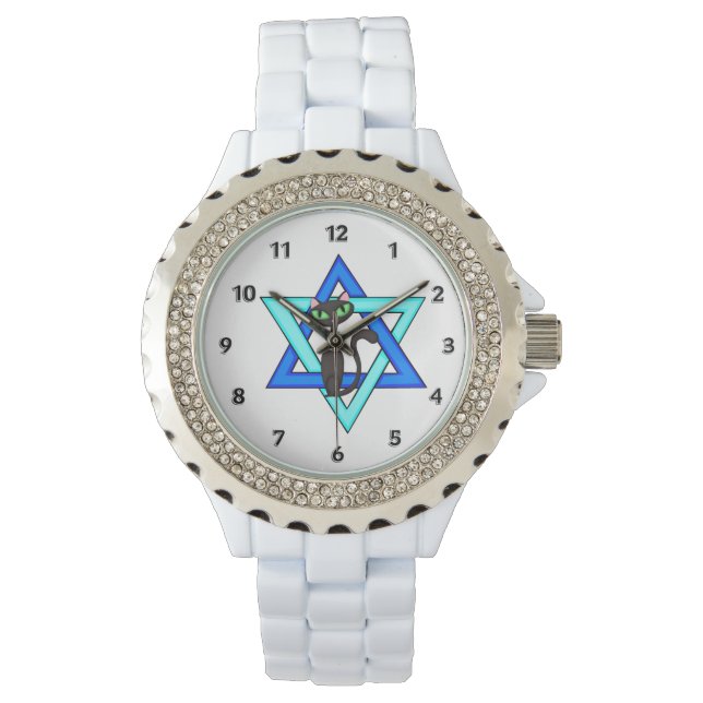 Reloj De Pulsera Estrellas de gato judío (Anverso)