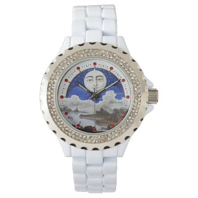 RELOJ DE PULSERA ESTRELLAS DE LA LUNA COMPLETA Y PAISAJE NOCTURNO,  (Anverso)