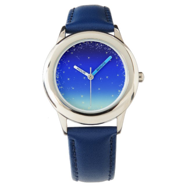 Reloj De Pulsera Estrellas en azul (Anverso)