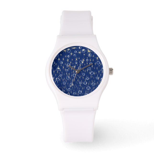 Reloj De Pulsera Estrellas en caída y burbujas (Anverso)