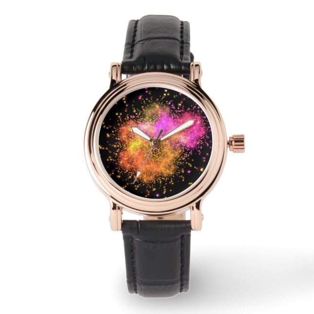 Reloj De Pulsera Estrellas explotan - arte fractal (Anverso)