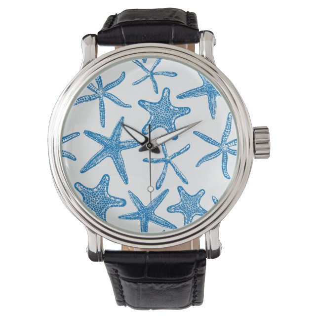 Reloj De Pulsera Estrellas marinas de azul (Anverso)