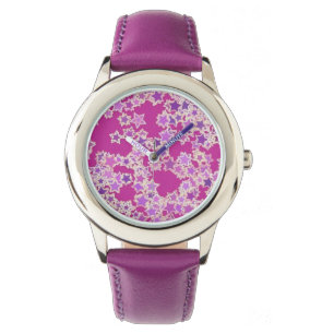 Reloj De Pulsera Estrellas, matices de lílac contra magenta