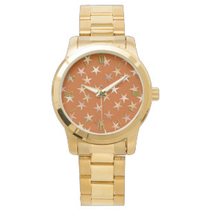 Reloj De Pulsera Estrellas metálicas, tonos dorados pálidos y cobre