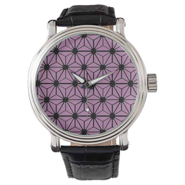 Reloj De Pulsera Estrellas negras y moradas (Anverso)