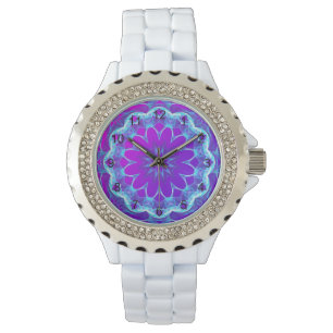Reloj De Pulsera Estrellas psicodélicas, resplandor púrpura viole