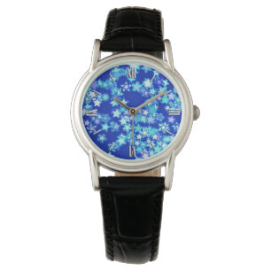 Reloj De Pulsera Estrellas, tonos azul pálido contra azul oscuro