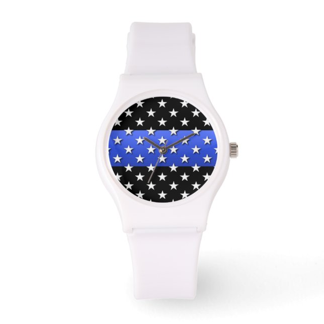 Reloj De Pulsera Estrellas y franjas de la policía delgadas de la L (Anverso)