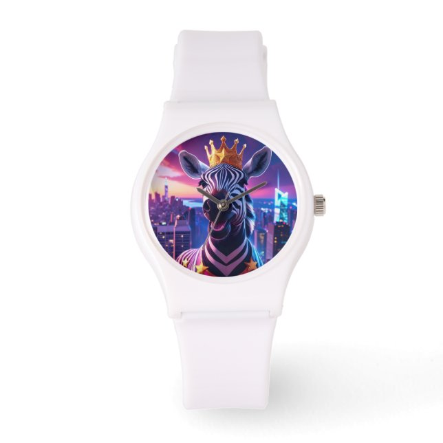 Reloj De Pulsera Estrellas Y Rayas Zebra Zanzíbar (Anverso)