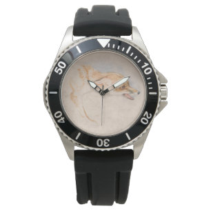 Reloj De Pulsera Estudio de un Zorro de Crouching (por John Frederi