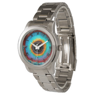 Reloj De Pulsera Ethereal Ojo Cósmico Monograma vibrante Resumen Ar