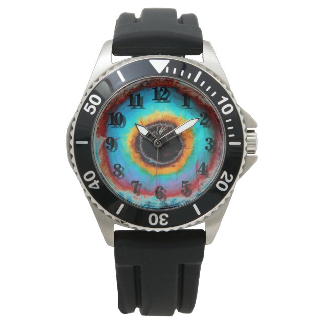 Reloj De Pulsera Ethereal Ojo Cósmico Monograma vibrante Resumen Ar (Anverso)