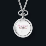 Reloj De Pulsera Etiqueta en bosnia rosa claro añada nombre chica j<br><div class="desc">diseño de circunferencia</div>