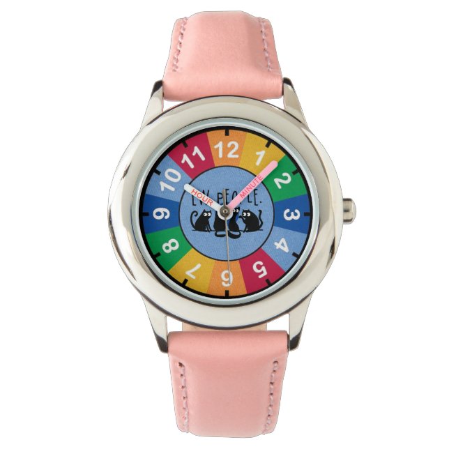 Reloj De Pulsera Ew People Funny Meowy Gatos Negros (Anverso)