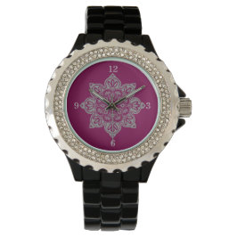 Reloj De Pulsera eWatch con medallón en cara rosa