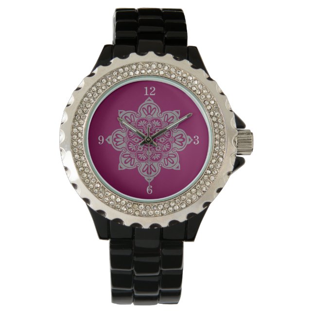 Reloj De Pulsera eWatch con medallón en cara rosa (Anverso)