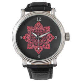 Reloj De Pulsera eWatch con medallón rojo en cara negra