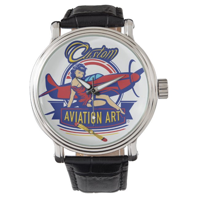 Reloj De Pulsera eWatch de arte de aviación personalizado (Anverso)