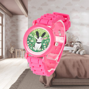 Reloj De Pulsera eWatch para conejitos blancos y negros