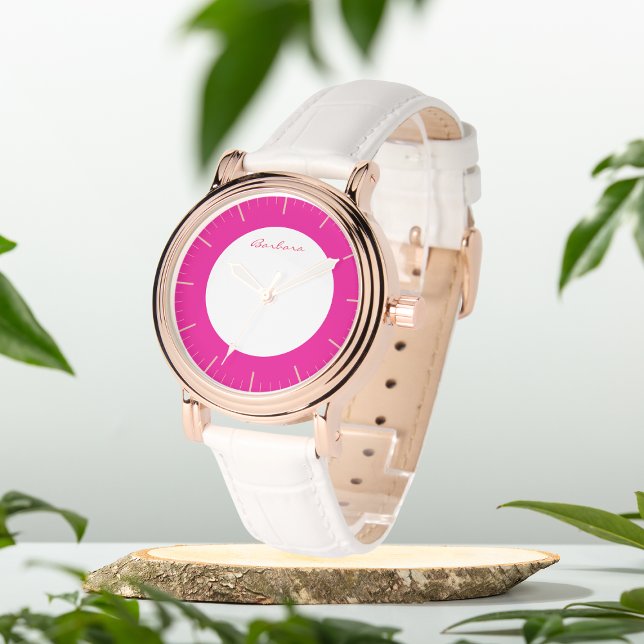 Reloj De Pulsera eWatch personalizado con monograma rosa caliente (Subido por el creador)