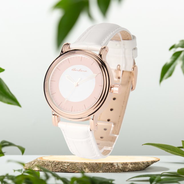Reloj De Pulsera eWatch personalizado con monograma rosa y polvo (Subido por el creador)