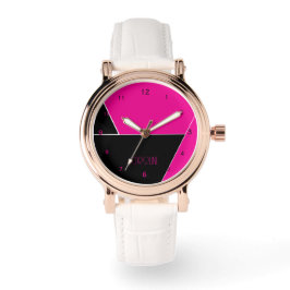 Reloj De Pulsera eWatch personalizado de patrón negro y rosa