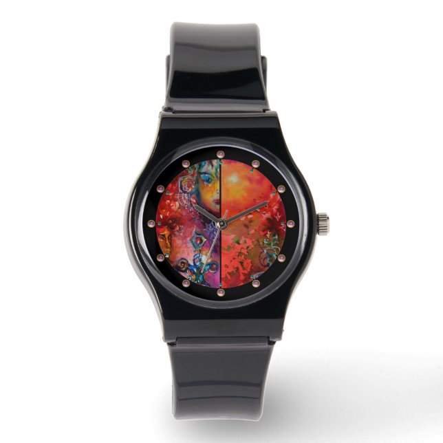 Reloj De Pulsera EXCALIBUR, Magıc Sword Red Purple Blue Fantasy (Anverso)