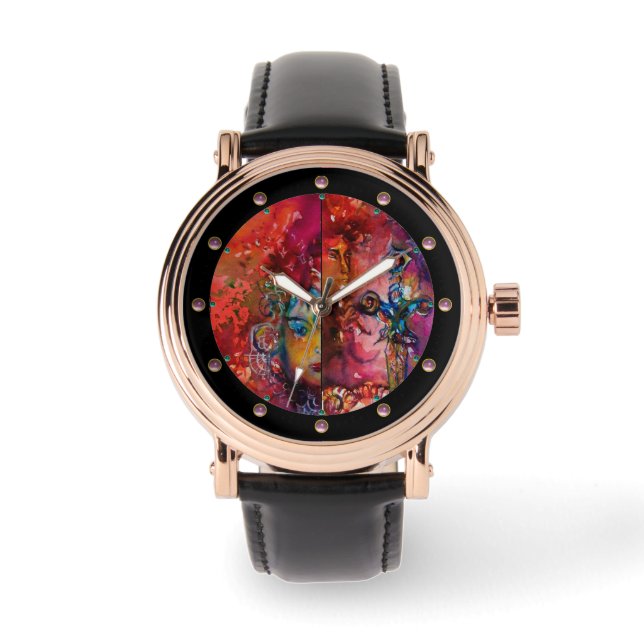 Reloj De Pulsera EXCALIBUR, Magıc Sword Red Purple Blue Fantasy (Anverso)