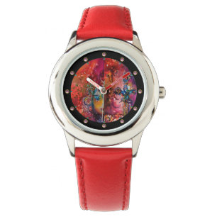 Reloj De Pulsera EXCALIBUR, Magıc Sword Red Purple Blue Fantasy