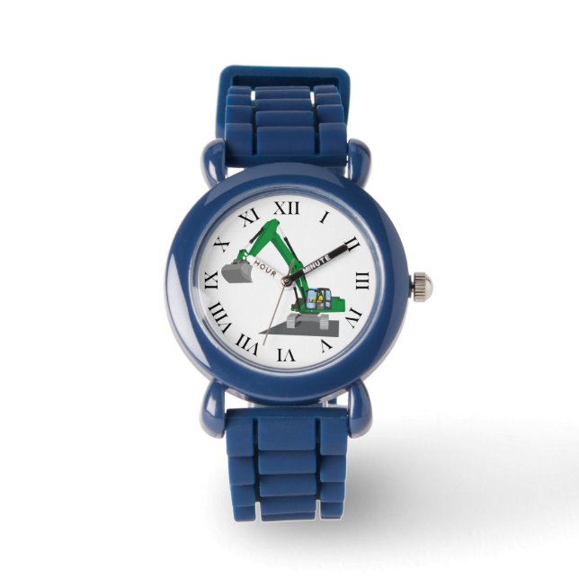 Reloj De Pulsera excavadora verde de cadena (Anverso)