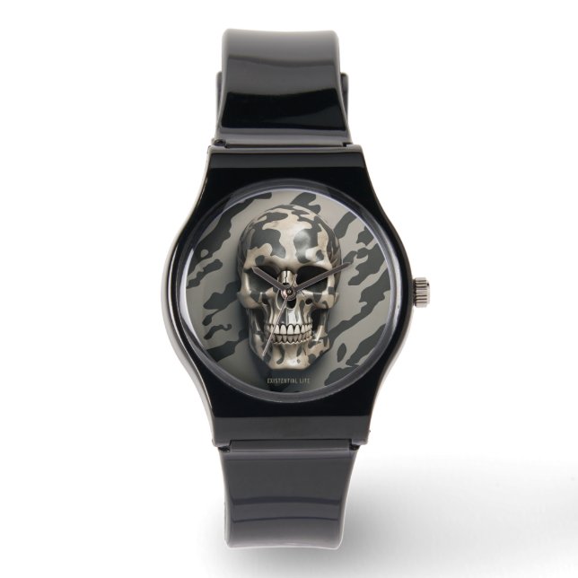 Reloj De Pulsera EXISTENCIAL LITE Memento Mori Camo Skull Unisex (Anverso)