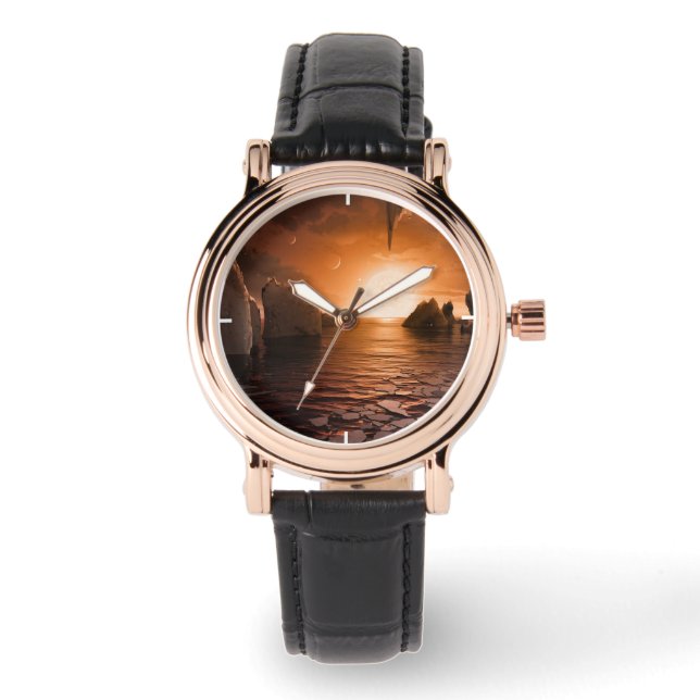 Reloj De Pulsera Exoplanet Trappist-1f Desde Su Lado De La Noche De (Anverso)