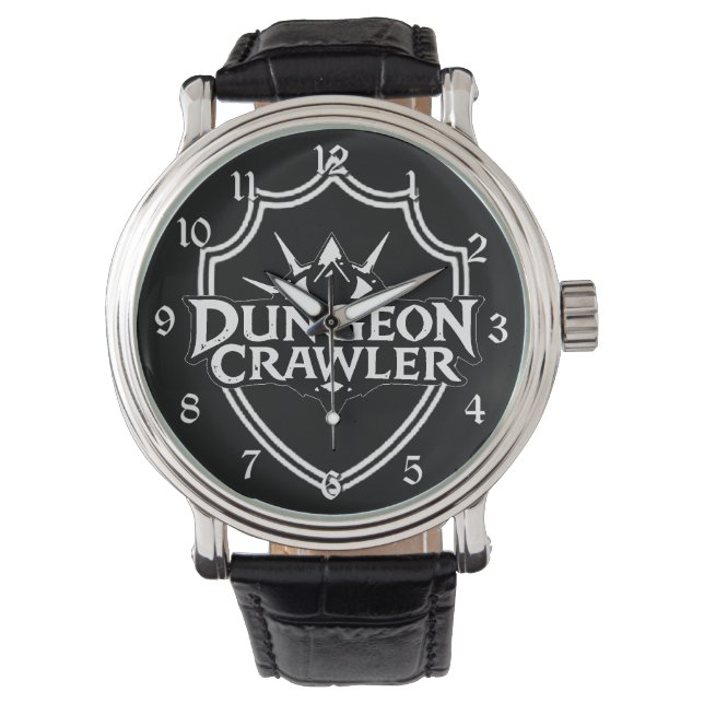 Reloj De Pulsera Explorador de Mazmorras Blanco y Negro (Anverso)