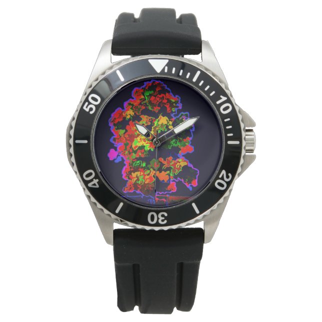 Reloj De Pulsera Explosión de árbol neón (Anverso)